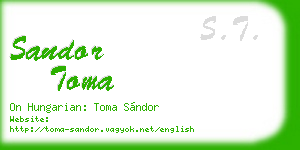 sandor toma business card